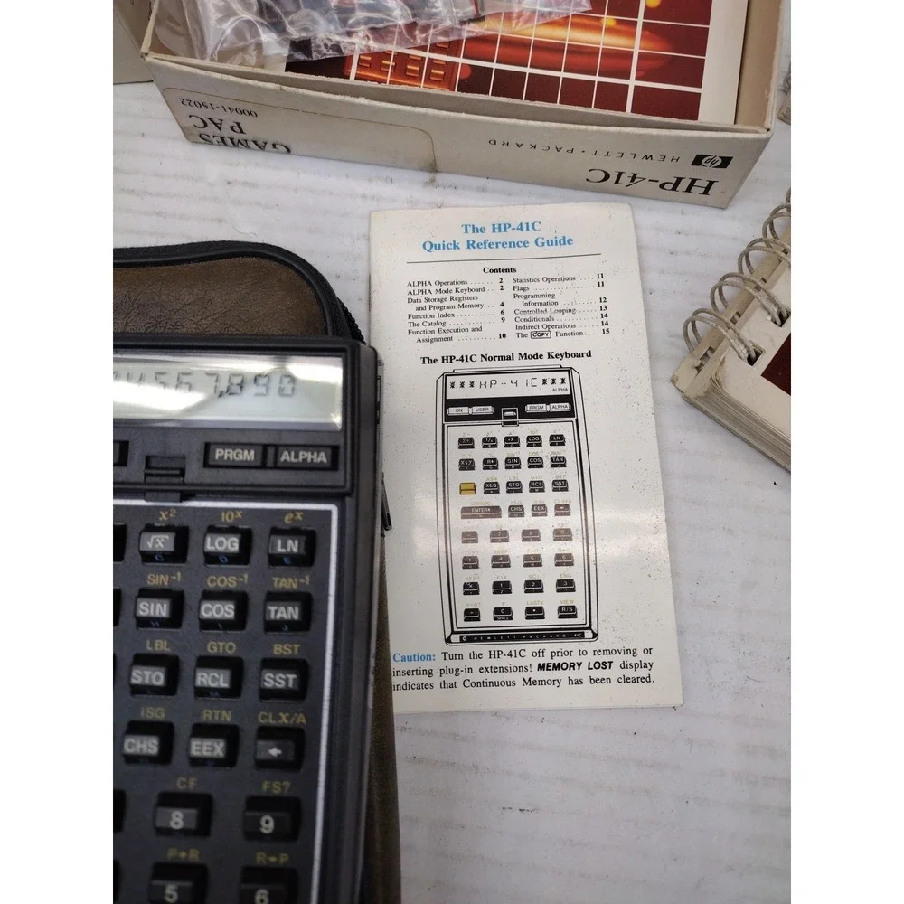 Vtg Hewlett Packard HP-41C Calculator Collection Memory Mod Math Games PAC Books